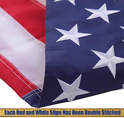 TNS This 3x5 FT Outdoor Embroidered American Flag is the Most Durable, Luxury Embroidered Star with Brightly Colored Brass Grommets…