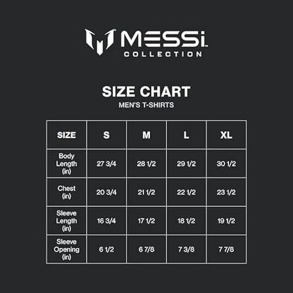 MESSI Men's Lifestyle Short Sleeve T-Shirt, Standard Fit Graphic Tee, Cotton Jersey Knit, Bright White