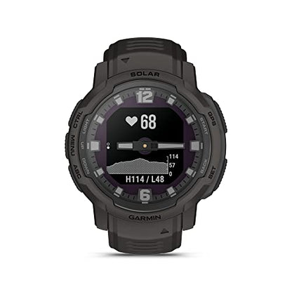 Garmin Instinct Crossover Solar, Rugged Hybrid Smartwatch with Solar Charging Capabilities, Analog Hands and Digital Display, Graphite, Adjustable