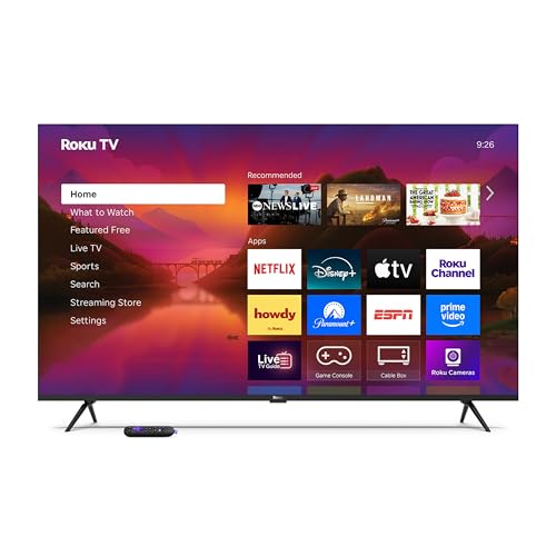 Roku Smart TV 2025 – 65-Inch Plus Series, Mini-LED TV – RokuTV with Enhanced Voice Remote – Flat Screen 4K QLED Television with Dolby Vision & Wi-Fi for Streaming Live Local News, Sports