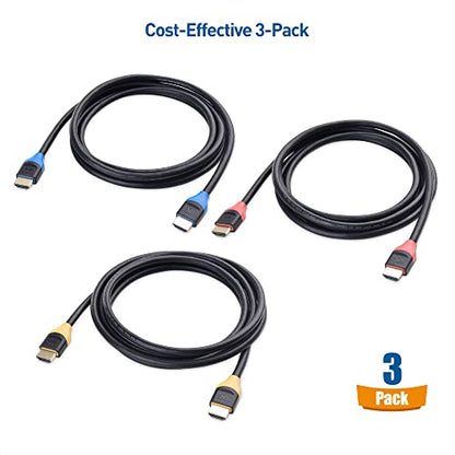 Cable Matters [Ultra High Speed HDMI Certified] 3-Pack 48Gbps 8K HDMI Cable 6.6 ft / 2m with 8K@60Hz, 4K@240Hz and HDR Support for PS5, Xbox Series X/S, RTX3080/3090, RX 6800/6900, Apple TV