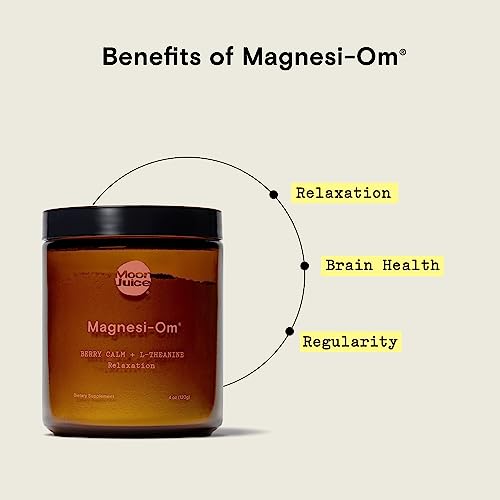 Magnesi-Om Supplement for Calm, Relaxation & Regularity with Magnesium & L-Theanine - Sugar Free Berry Flavor