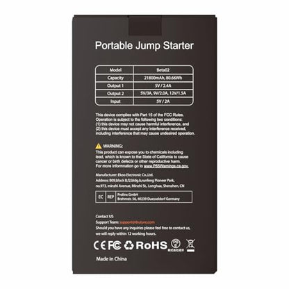 Car Battery Jump Starter 4000A Jump Box (8.5L Gas/8.0L Diesel), Car Jumper Starter Portable Car Jump Starter Battery Pack with Extended Smart Jumper Cables, Quick Charge, Large Display, Lights