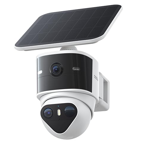aosu T2 Pro 3K Dual Cam Outdoor Security Camera, Solar Powered, AI Tracking