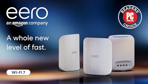 Amazon eero Max 7 mesh wifi system (newest model) - Supports internet plans up to 10 Gbps, Coverage up to 7,500 sq. ft., Connect 750+ devices, 3-pack