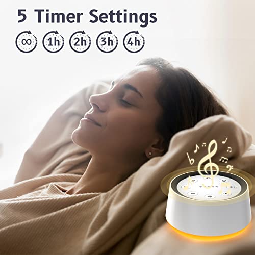 Brown Noise Sound Machine with 30 Soothing Sounds 12 Colors Night Light White Noise Machine for Adults Baby Kids Sleep Machines Memory Function 36 Volume Levels 5 Timers for Home Office Travel