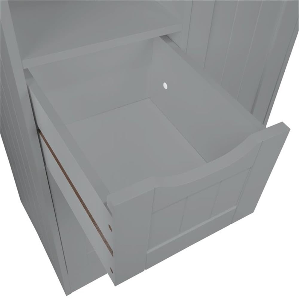RiverRidge Ashland Collection 1 Door, 3 Drawer, Gray Floor Cabinet,Grey