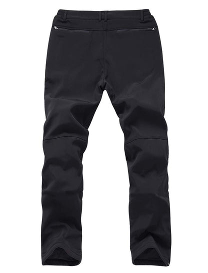 Gash Hao Mens Snow Ski Waterproof Softshell Snowboard Pants Outdoor Hiking Fleece Lined Zipper Bottom Leg (180Black, 30W X 32L)