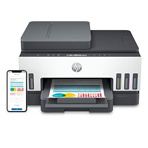 HP Smart -Tank 7301 Wireless All-in-One Cartridge-free Ink Printer, up to 2 years of ink included, mobile print, scan, copy, automatic document feeder (28B70A), Gray