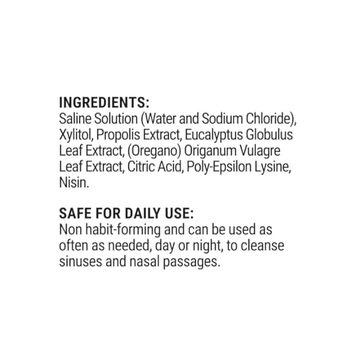 Beekeeper's Naturals Propolis Nasal Rinse Spray Max, Relief for Adults w/Eucalyptus, Oregano & Saline, Clears Nasal Congestion, Moisturizes Sinus Canal, & Decongest Sinus Cavities, 1 fl oz