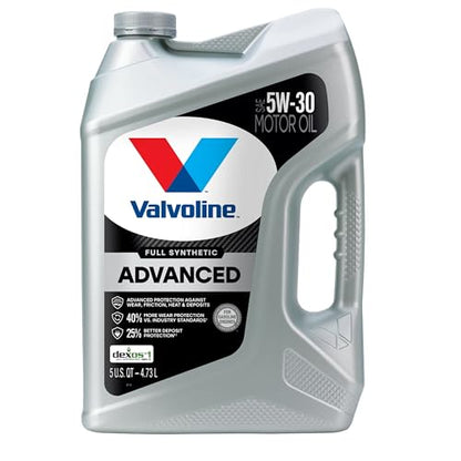 Valvoline Advanced Full Synthetic SAE 5W-30 Motor Oil 5 QT, Case of 3