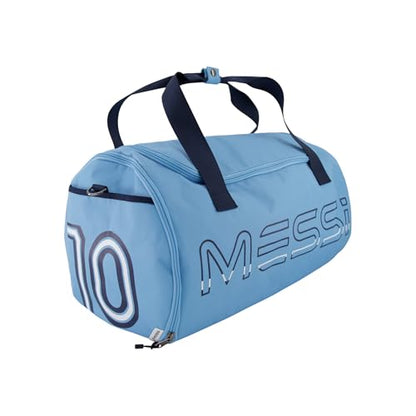 Messi Boys' Lifestyle Duffel Bag Girls, Side Pockets & Adjustable Strap, Durable, Argentina Blue, One Size