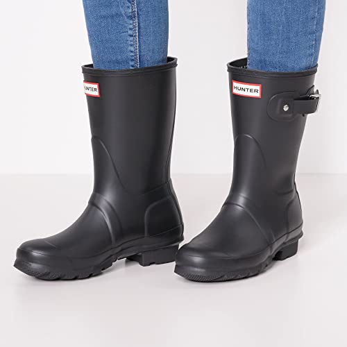 HUNTER Women's Original Short Rain Boot,Black Matte,7 B(M) US