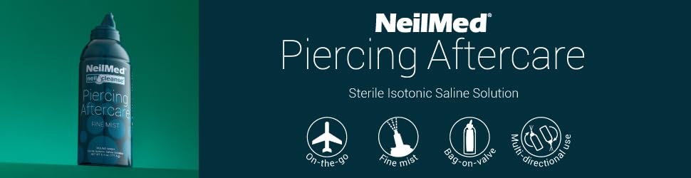 NeilMed NeilCleanse Piercing Aftercare, Fine Mist, 6.3 Fluid Ounce