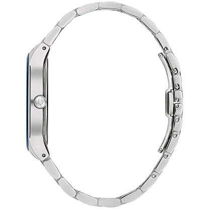 Bulova Men's Modern Stainless Steel Multi-Function Quartz Watch, Blue Dial with Diamonds Style: 96D144