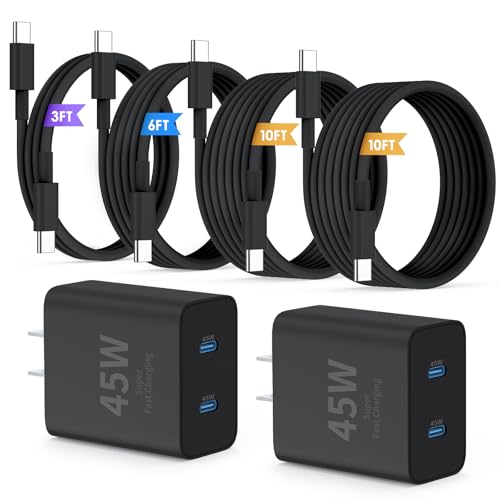 QZIIW Super Fast Samsung Charger Type C, 45W Dual Port USB C Fast Charger