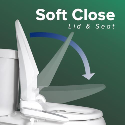 SmartBidet SB-2000WR Electric Bidet Toilet Seat with Heated Seating, Warm Air Dryer, Temperature Control Wash, and Control Panel, Round Seating