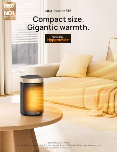 DREO Space Heater, Portable Electric Heaters for Indoor Use with Thermostat