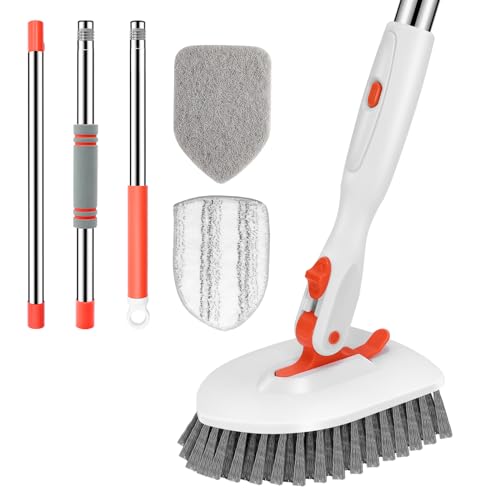 SetSail Tile Tub Scrubber Brush 3-in-1 Shower Scrubber with Long Handle
