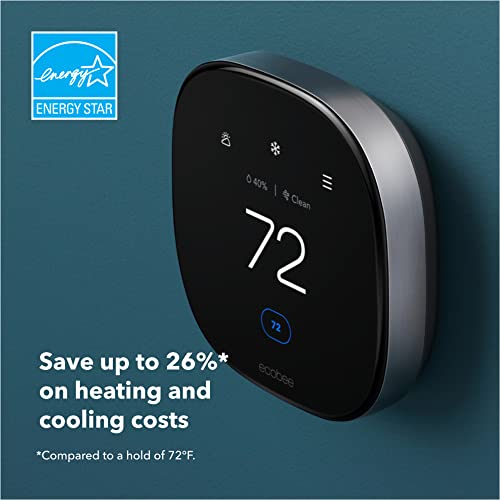 ecobee Smart Thermostat Premium with Siri and Alexa and Built in Air Quality Monitor and Smart Sensor with SmartSensor for Doors and Windows 2-Pack, White