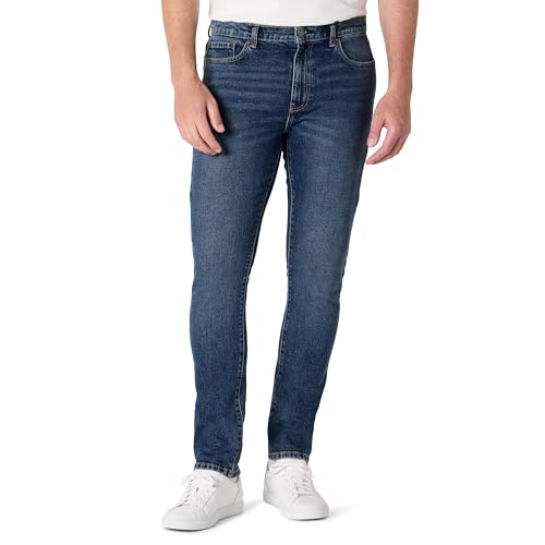 Amazon Essentials Men's Slim-Fit Jeans, Tinted Medium Indigo, 33W x 32L