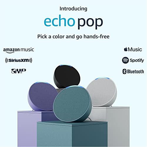 Amazon Echo Pop (newest model), Full sound compact smart speaker with Alexa, Midnight Teal