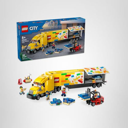 LEGO City Yellow Delivery Truck Toy - Semi Truck Building Toy for Boys & Girls, Ages 8+ Years - Gift for Birthdays - Pretend Play W/ 3 Minifigures - 60440
