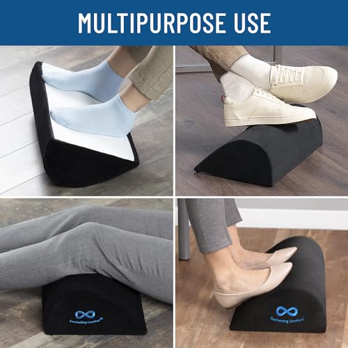 Everlasting Comfort Ergonomic Foot Rest Under Desk - Office Work, Gaming Foot Elevation Pillow, Wedge Pillow for Legs - Provides All-Day Relief