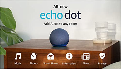 Amazon Echo Dot (newest model), With bigger vibrant sound, helpful routines and Alexa, Deep Sea Blue