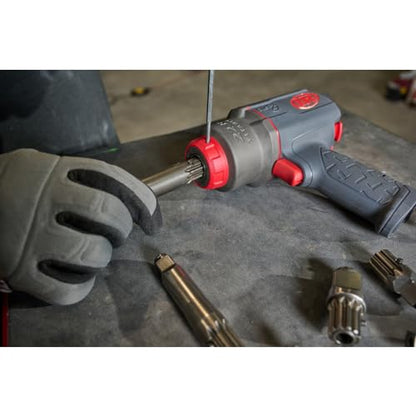Ingersoll Rand 2236QTIMAX-2 DXS2 1/2" Air Impact Wrench, 2" Extended Anvil, Quiet, 1500 ft-lb Torque, Titanium Hammercase, Friction Ring Retainer, Pistol, Interchangeable Anvil, Multi-functional Tool