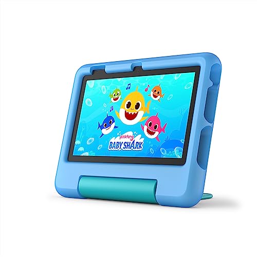 Amazon Fire 7 Kids tablet (newest model) ages 3-7. Top-selling 7" kids tablet on Amazon | ad-free content with parental controls included, 10-hr battery, 16 GB, Blue