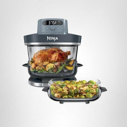 Ninja Crispi Pro 6-in-1 Glass Air Fryer | 450°F, Nontoxic, 6qt & 2.5qt Containers & Lids | Microwave, Freezer, Dishwasher Safe | Max Crisp, Air Fry, Bake, Roast, Recrisp, Dehydrate |Cyberspace AS101CY