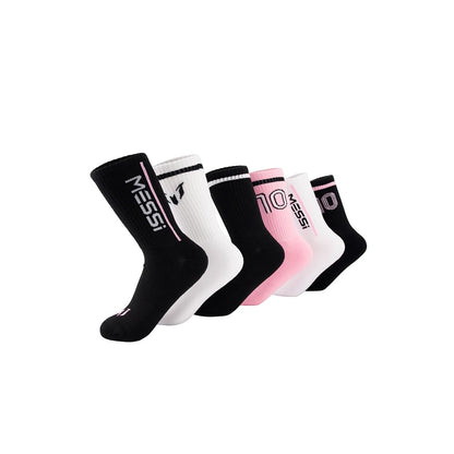 Messi Boys' Lifestyle Crew, 6-Pack Kids Socks, Soft & Stretchy, Comfortable, Pink Light, M