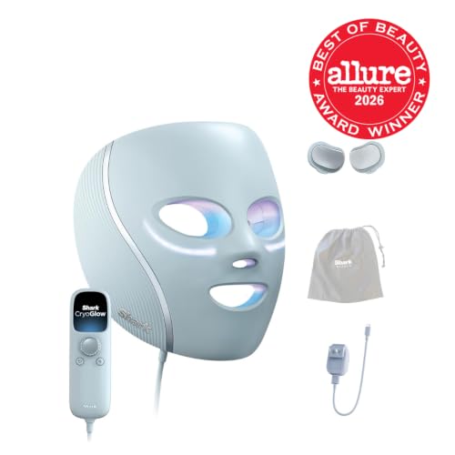 Shark CryoGlow LED Face Mask, Red Light Therapy, Under-Eye Cooling, FW312