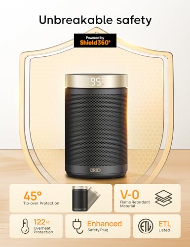 DREO Space Heater, Portable Electric Heaters for Indoor Use with Thermostat