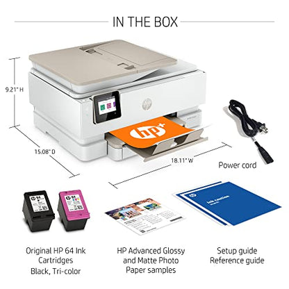 HP ENVY Inspire 7955e Wireless Color Inkjet Printer, Print, scan, copy, Easy setup, Mobile printing, Best-for home, 3 months of Instant Ink included, White