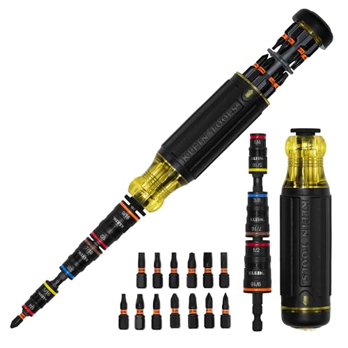 Klein Tools 32303HD Impact Driver Set, 20-in-1 SAE Impact Rated Sockets and Screwdriver Tool with Phillips, Slotted, Square and Torx Tips