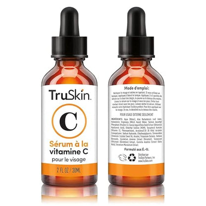 TruSkin Vitamin C Serum – Anti Aging Facial Serum with Vitamin C, Hyaluronic Acid, Vitamin E & More – Brightening Serum for Dark Spots, Even Skin Tone, Eye Area, Fine Lines & Wrinkles, 2 Fl Oz