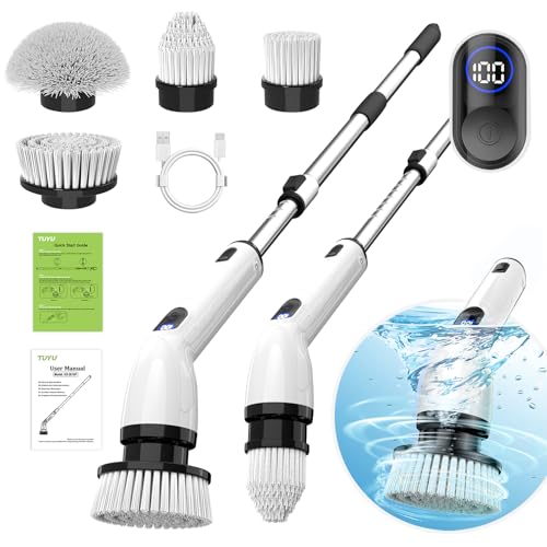 TUYU Electric Spin Scrubber, Cordless Cleaning Brush for Bathroom,Home