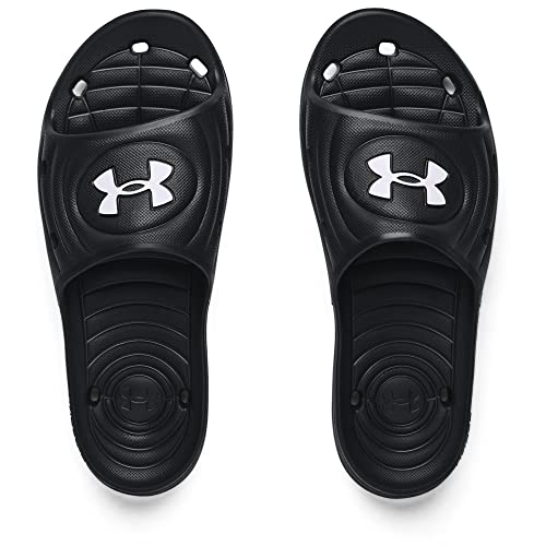 Under Armour mens Locker Iv Slide Sandal, Black Black White 001, 12 US