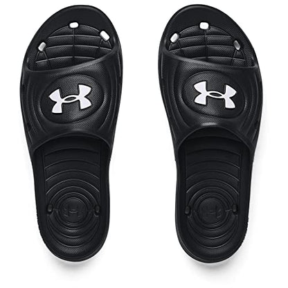 Under Armour mens Locker Iv Slide Sandal, Black Black White 001, 12 US