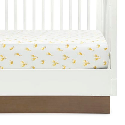 Delta Children Fitted Crib Sheets for Girls and Boys - Crib Sheet for Standard Crib and Toddler Mattresses - 28x52 Inch (Pack of 3), Safari Friends