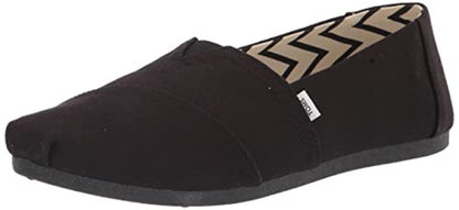 TOMS Women's, Alpargata Recycled Slip-On Solid Black 6.5 M