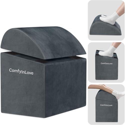 ComfyInLove Foot Rest for Under Desk with 3 Heights, Foot Stool, Dark Grey