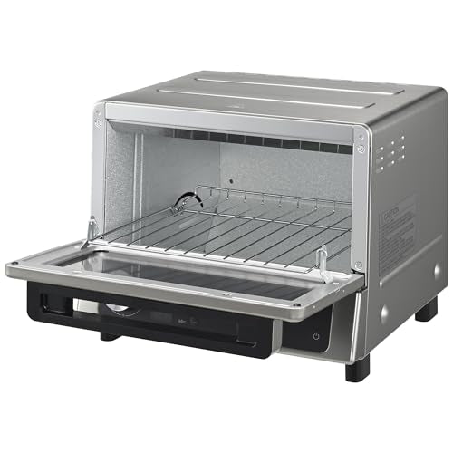 Panasonic FlashXpress Toaster Oven with Double Infrared Heating, 6 Auto Cook Options and Dial Temperature Control, 4-Slice Small Toaster Oven, 1300 Watts, PFAS-free - NB-G200P (Stainless Steel)