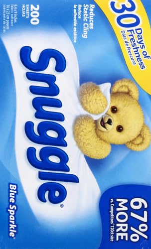 Snuggle Fabric Softener Dryer Sheets, Blue Sparkle, 200 Count