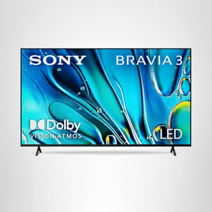Sony 55-Inch 4K Ultra HD BRAVIA 3 LED Smart TV with Google TV, LED Flat Screen, Dolby Vision HDR, Google TV, Exclusive PS5 Features, (K-55S30)