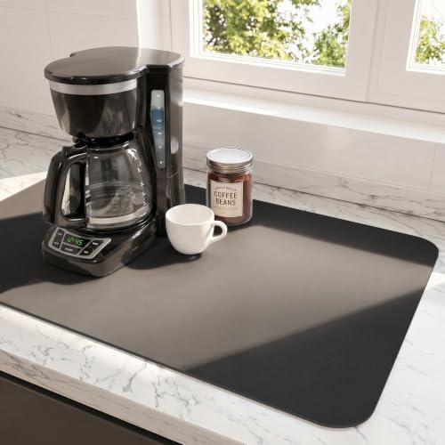 Ecotrim Coffee Mats for Coffee Bar Accessories, Black 12" x 19"