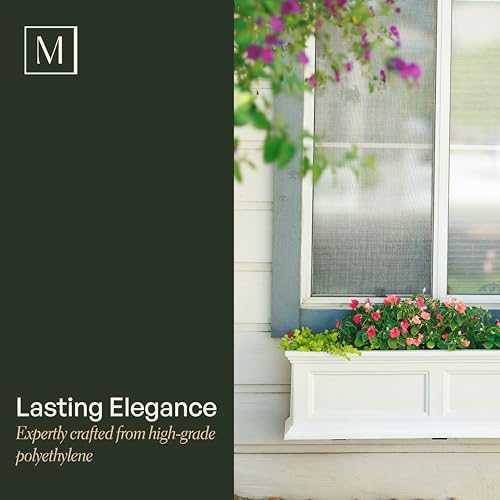Mayne Fairfield 3-Foot Window Box – Self-Watering, Weather-Resistant Planter for Flowers – Durable Design for Outdoor Use, Perfect for Windows