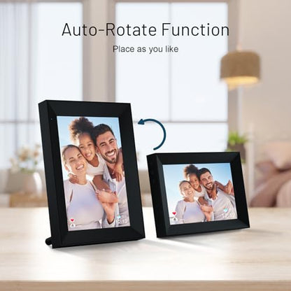 Anna Bella Digital Picture Frame 10.1 Inch IPS HD Touch Screen WiFi Smart Digital Photo Frame with 16GB Storage, Auto-Rotate, Easy Setup to Share Photos or Videos Remotely via AiMOR APP Black